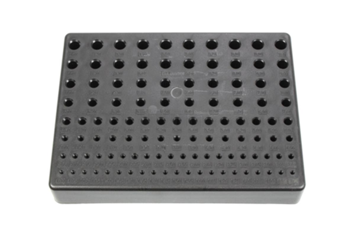 TRIUMF stojan na vrtáky 1,0 - 10,0 mm, plastový, pro 111 kusů vrtáků 004-00213510