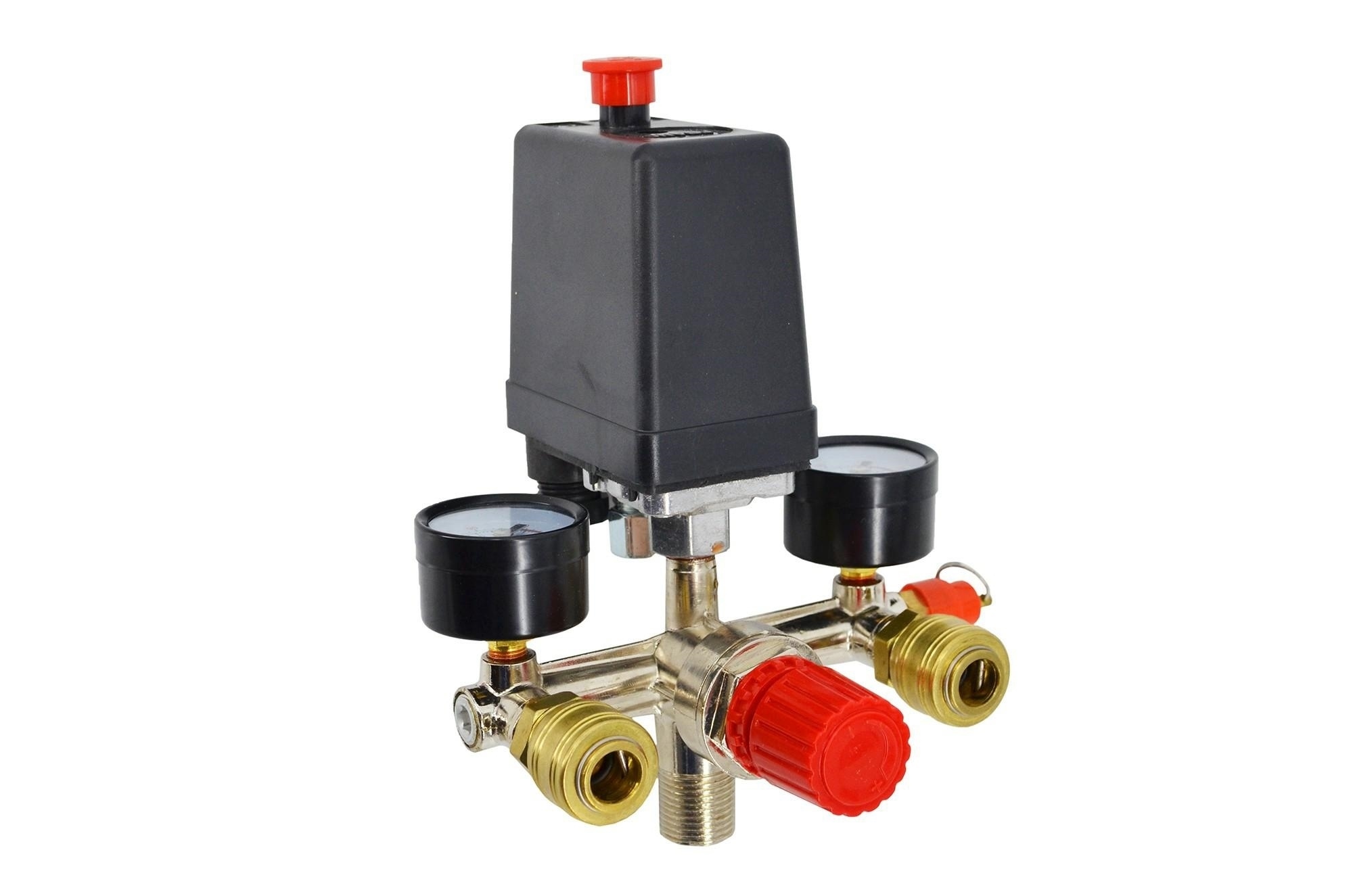 AWTOOLS Tlakový spínač na kompresor 230V, s regulátorem, 2 výstupy