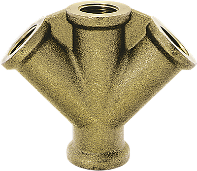 vzduchová roztrojka mosazná, 4x vnitřní závit G1/2" i