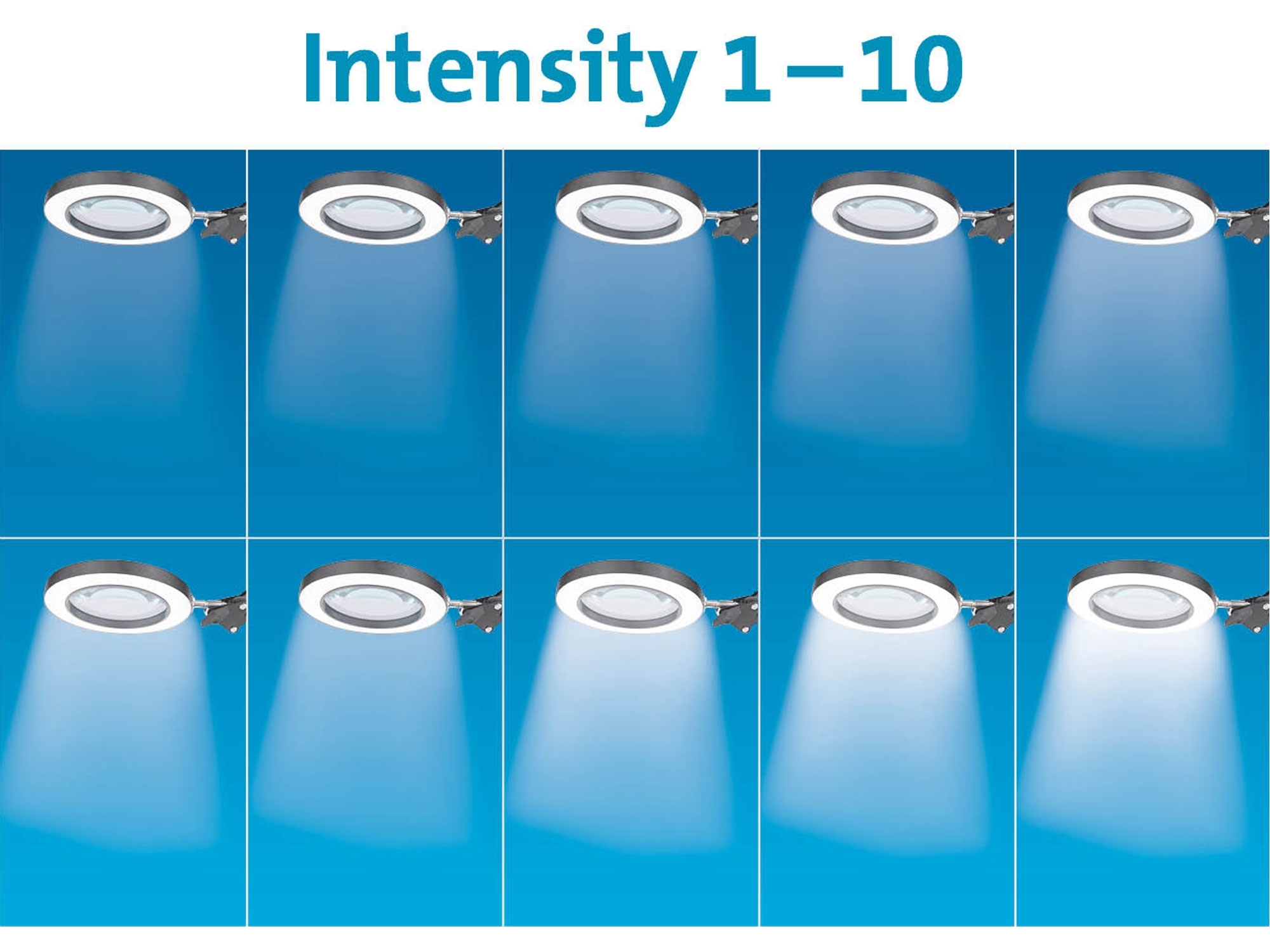EXTOL LIGHT Stolní lupa s osvětlením, 5x zvětšení, osvětlení 2400 lm, USB napájení, černá - Obrázek 5
