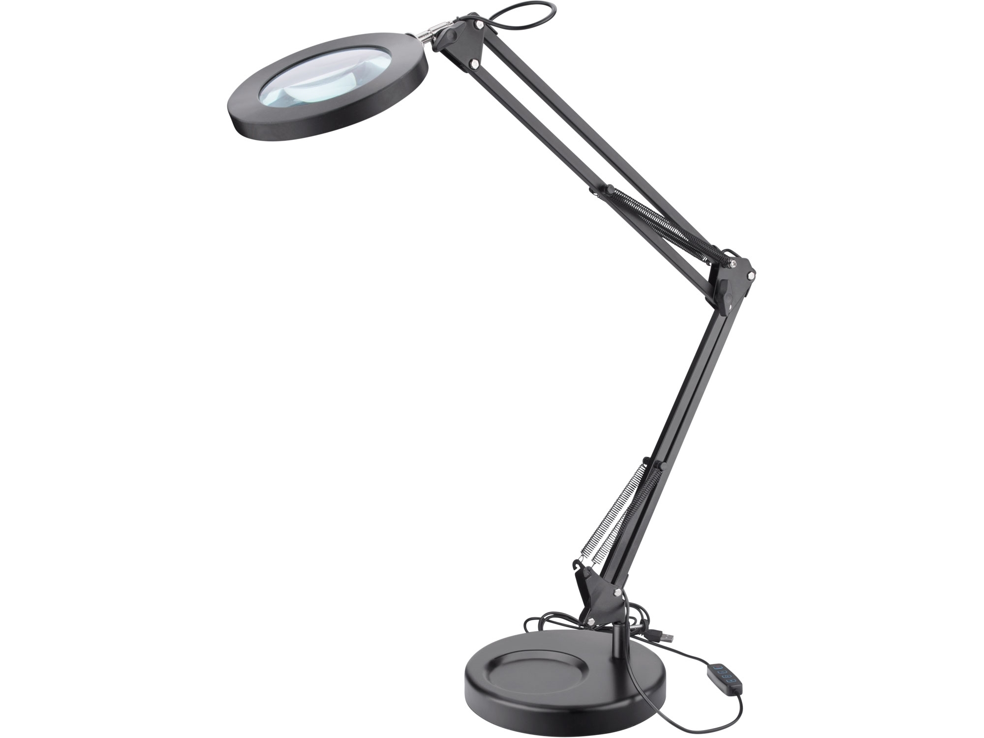EXTOL LIGHT Stolní lupa s osvětlením, 5x zvětšení, osvětlení 2400 lm, USB napájení, černá
