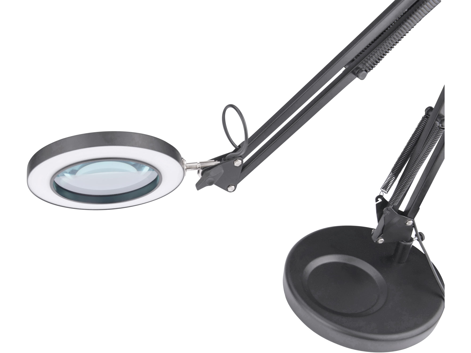 EXTOL LIGHT Stolní lupa s osvětlením, 5x zvětšení, osvětlení 2400 lm, USB napájení, černá - Obrázek 4