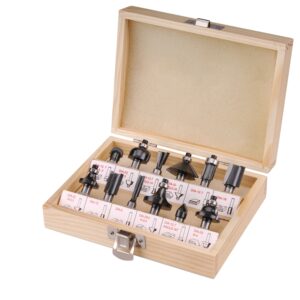 frézy tvarové do dřeva s SK plátky, sada 12ks, stopka 8mm, v dřevěné kazetě, SK, EXTOL CR