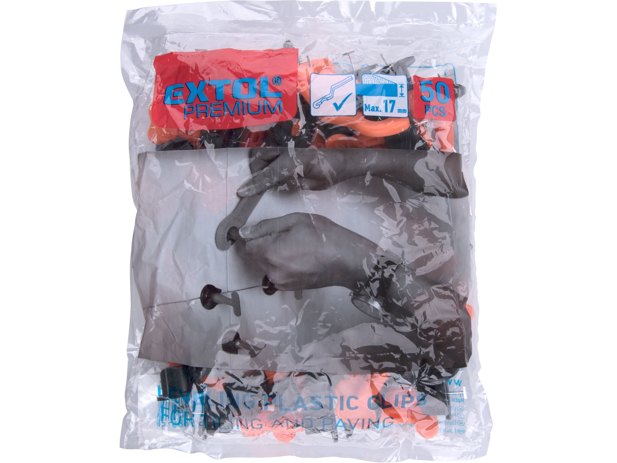 EXTOL PREMIUM Set pro pokládání dlaždic 50x úchyt, 1x plastový klíč - Obrázek 4