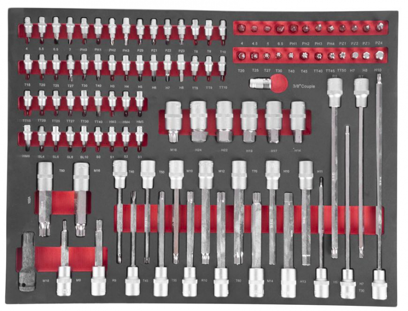 STREND PRO Dílenský vozík s nářadím 249ks Automechanik, vybavený, 7 zásuvek - Obrázek 3