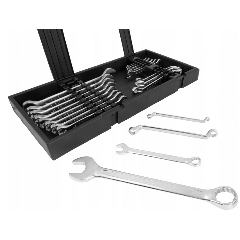 VERKE PREMIUM Klíče očkoploché, stranové, očkové, sada 20 kusů 6-32mm v kazetě V35338 - Obrázek 4