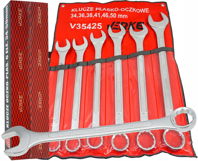 VERKE PREMIUM Klíče očkoploché sada 6 kusů 34-50mm V35425
