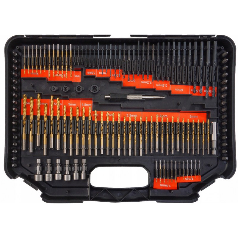 VERKE Velká sada vrtáků a bitů v kufru 246ks V39206 - Obrázek 4
