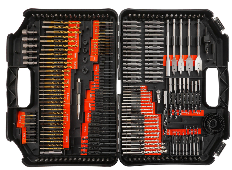 VERKE Velká sada vrtáků a bitů v kufru 246ks V39206