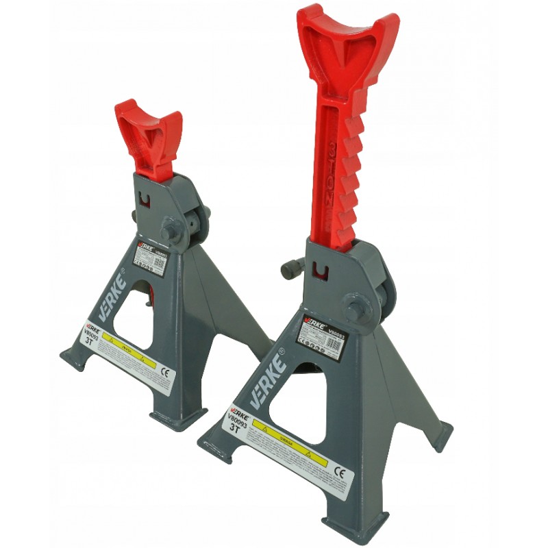 VERKE Stavitelné podpěry, podstavce pod auto 3 tuny, s automatickou aretací, sada 2ks