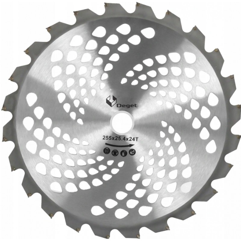DEGET Pilový kotouč do křovinořezu s SK plátky (vidiový), 255x40Tx25,4mm