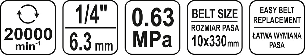 YATO Pneumatická pásová bruska 10x330mm (rozměr pásu) - Obrázek 4