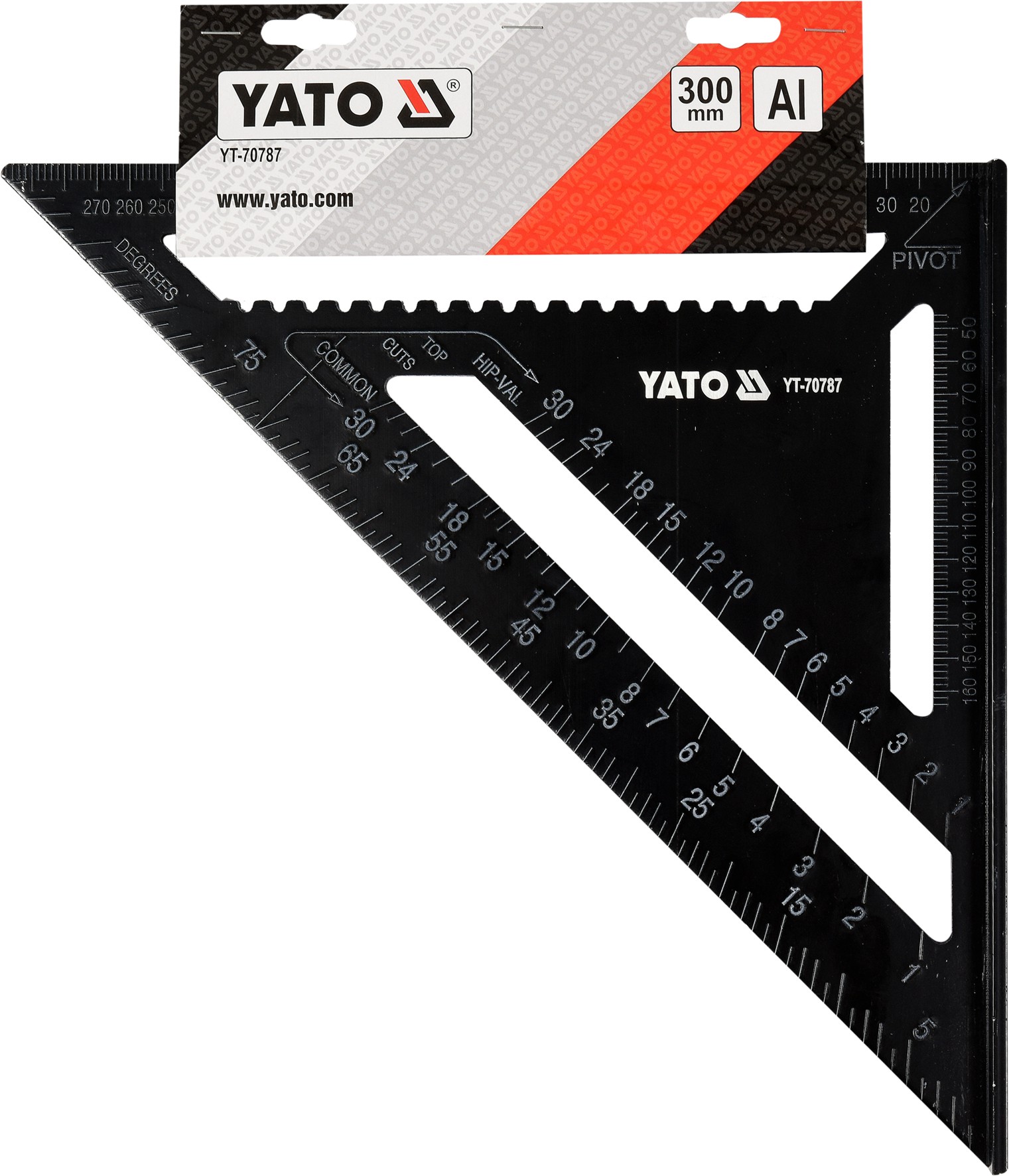 YATO Truhlářský - tesařský úhelník 300mm ALU YT-70787 - Obrázek 3
