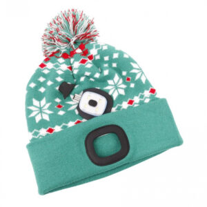 STREND PRO Čepice se světlem X-mas ZELENÁ, velikost UNI