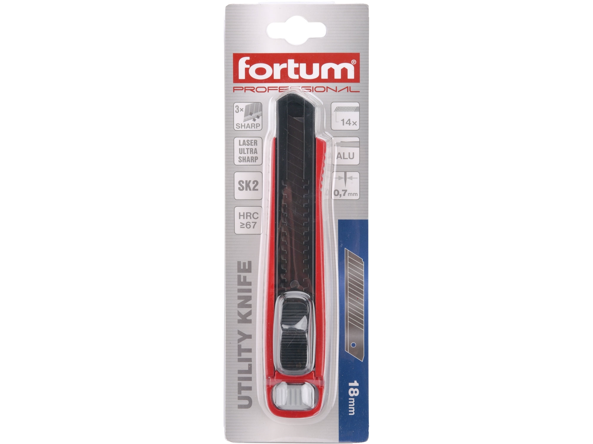 FORTUM Nůž ulamovací 18mm celokovový s výztuhou, Auto-lock, SK2 - Obrázek 4