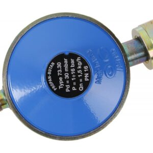 LPG regulátor tlaku plynu 30 mBar, redukční ventil, pro nízkotlaké vařiče,  W21,8 a G1/4L"