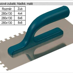 Hladítko nerezové zubaté 280x130mm, zub 10x10mm