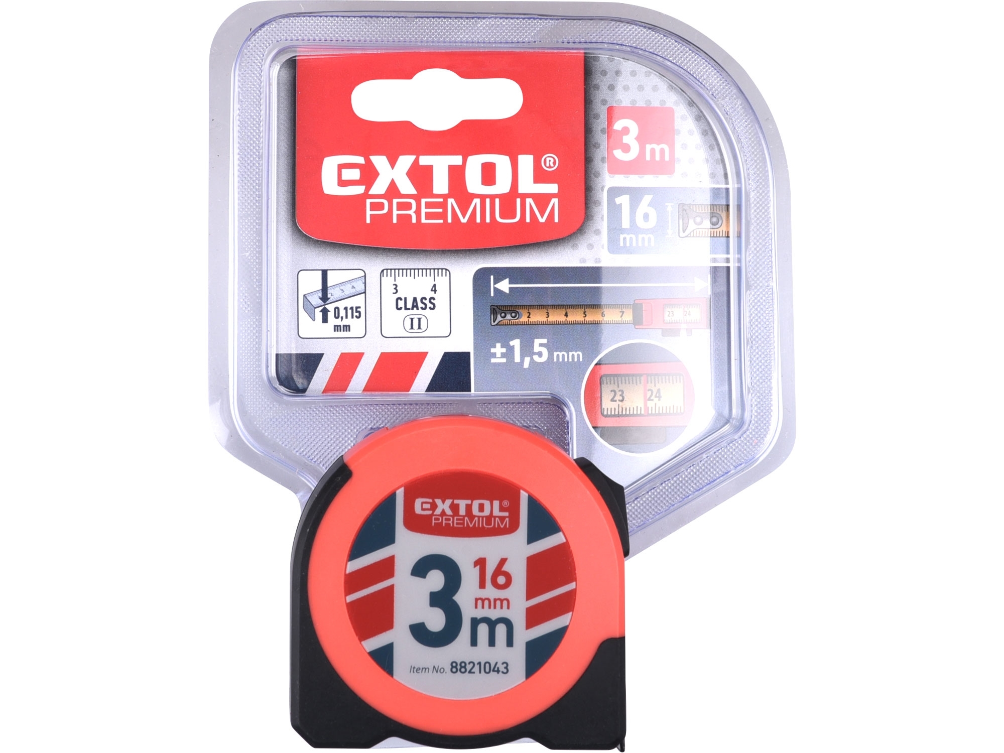 EXTOL PREMIUM metr svinovací s odečítacím okénkem, 3m, š. pásku 16mm 8821043 - Obrázek 5