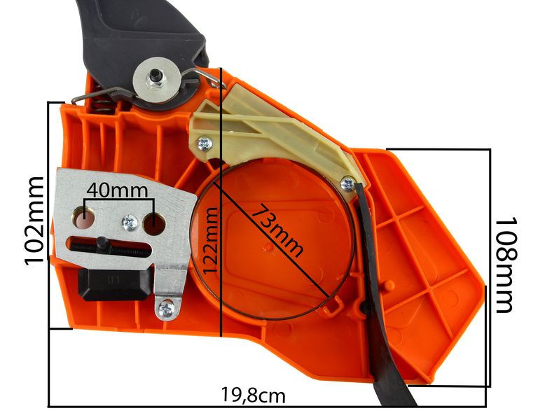 Brzda kompletní k benzinové řetězové pile CS-65T VERKE V90011 - Obrázek 2