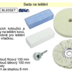 Leštící sada s filcovým kotoučem a brusnou pastou
