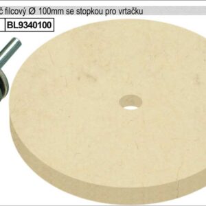 Leštící kotouč filcový 100mm tloušťka 12mm se stopk
