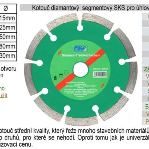 Kotouč diamantový segmentový pro úhlové brusky SKS150