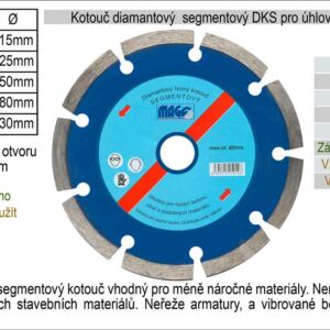 Kotouč diamantový segmentový pro úhlové brusky DKS150