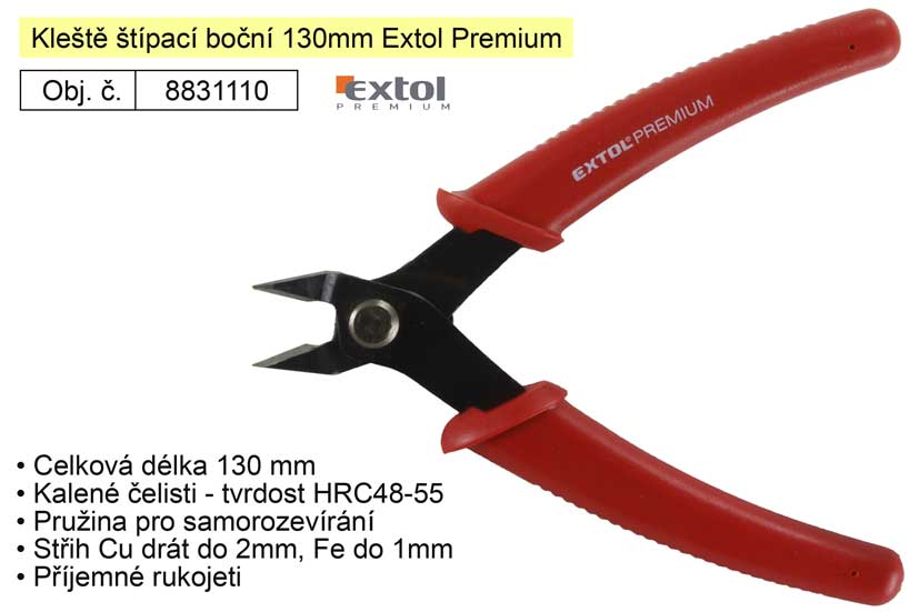 Kleště štípací boční 130mm Extol Premium pro jemnou elektroniku