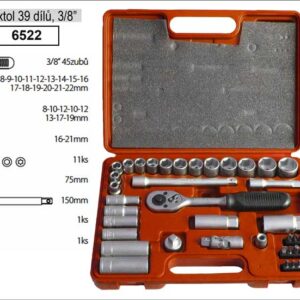 Gola sada Extol 39 dílů 3/8"