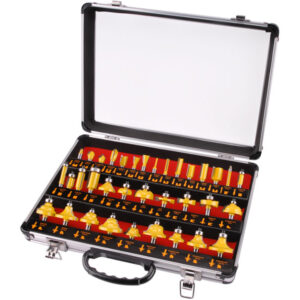 frézy tvarové do dřeva s SK plátky, sada 35ks, stopka 8mm, v kovovém kufru, SK, EXTOL PRE