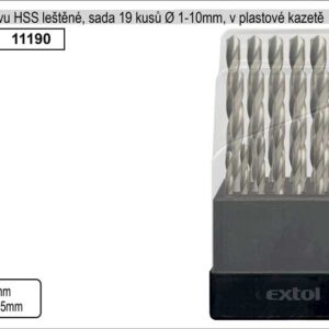 Vrtáky do kovu leštěné 1-10mm sada HSS