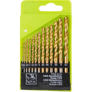 vrtáky do kovu, sada 13ks, Ř1,5-6,5mm, HSS TiN, EXTOL CRAFT