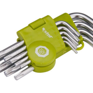 Klíče Torx, zahnuté, sada 9 kusů, Extol Craft