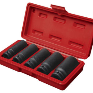 hlavice nástrčné rázové, sada 5ks, 1/2“, 17-19-21-24-27mm, L 79mm, L 79mm, CrMoV, FORTUM