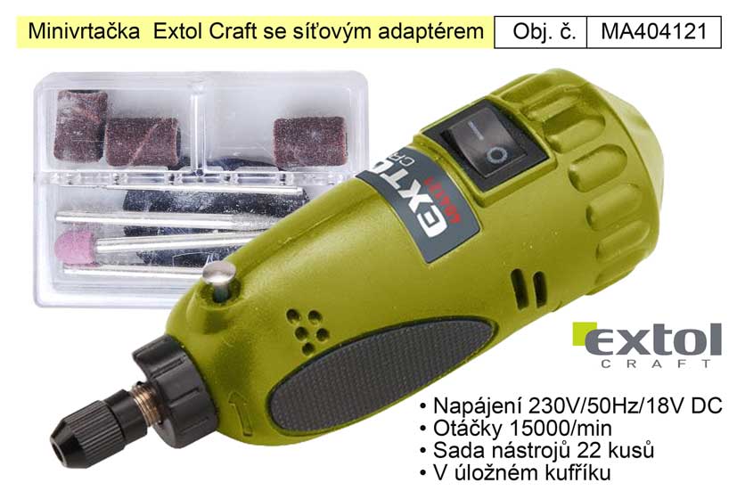 Minivrtačka Extol Craft 404121 se síťovým adaptérem