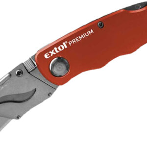 Nůž žiletkový  EXTOL PREMIUM 18mm zavírací se zásobníkem 5 kusů čepelí