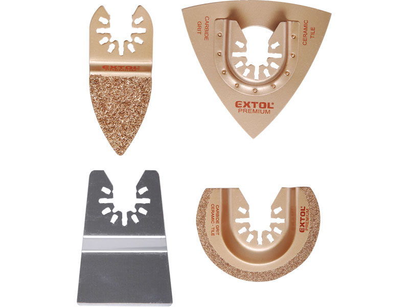 Nástroje pro oscilační brusky sada 4 kusy diamantové nástroje a škrabka
