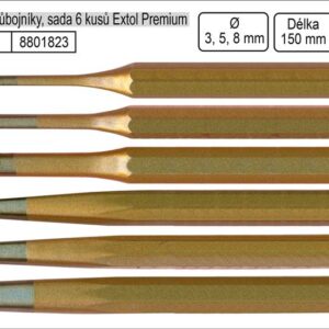 Vyrážeče a průbojníky sada 6 kusů 3-8mm Extol Premium