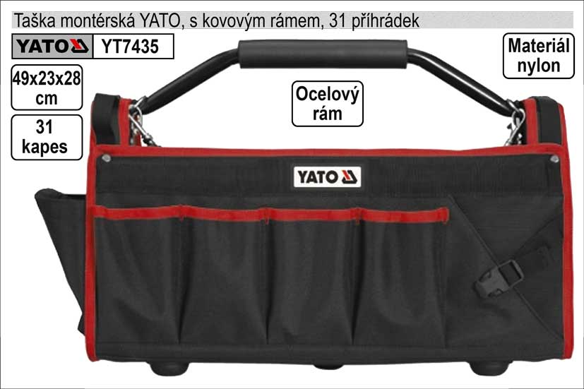 Taška YATO montérská s 31 kapsami a kovovými madly