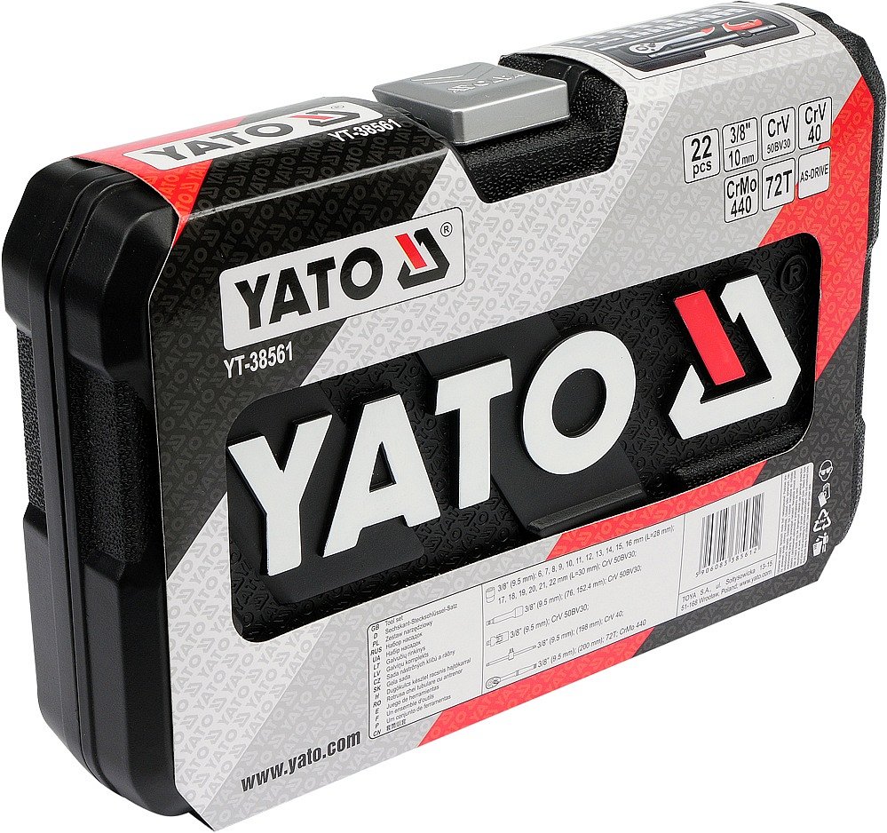 YATO Gola sada 3/8" 22 ks YT-38561 - Obrázek 2