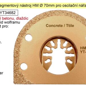 Segmentový řezací nástroj HM 70mm oscilační, pro beton, zdivo