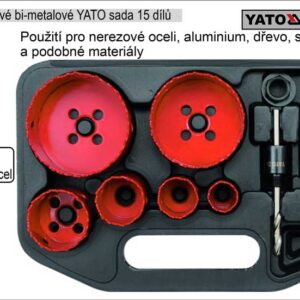 Vrtáky YATO vyřezávací bimetalové miskové sada  8 dílů 22-73mm
