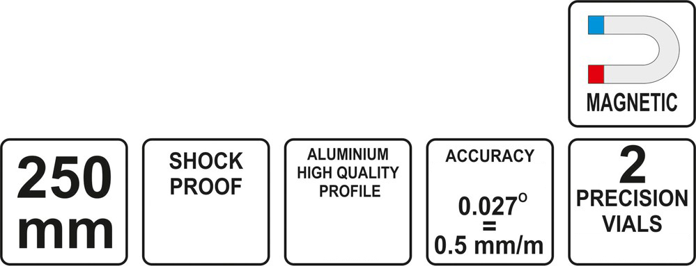 YATO Vodováha trapézová 250 mm, magnetická YT-30370 - Obrázek 4