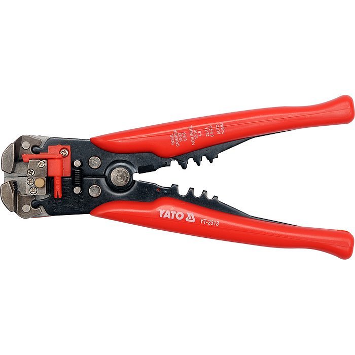 Kleště na odstranění izolace z vodičů zalisování konektorů (Fastónů) délka 205 mm, Yato