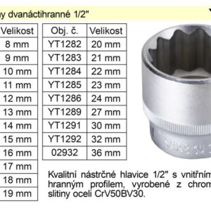 Gola ořech dvanáctihran 27mm 1/2"