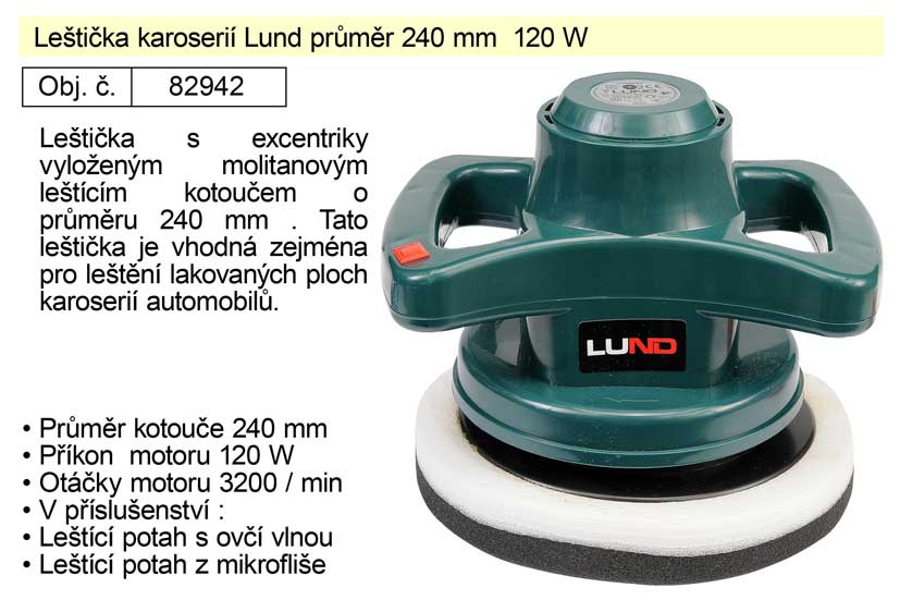Leštička karoserií Lund průměr 240mm 120W