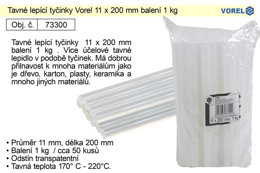 Tavné lepící tyčinky TO-73300 rozměr 11x200mm balení 1kg