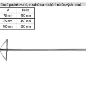Míchadlo Turbo  85 x 450 mm pozinkované