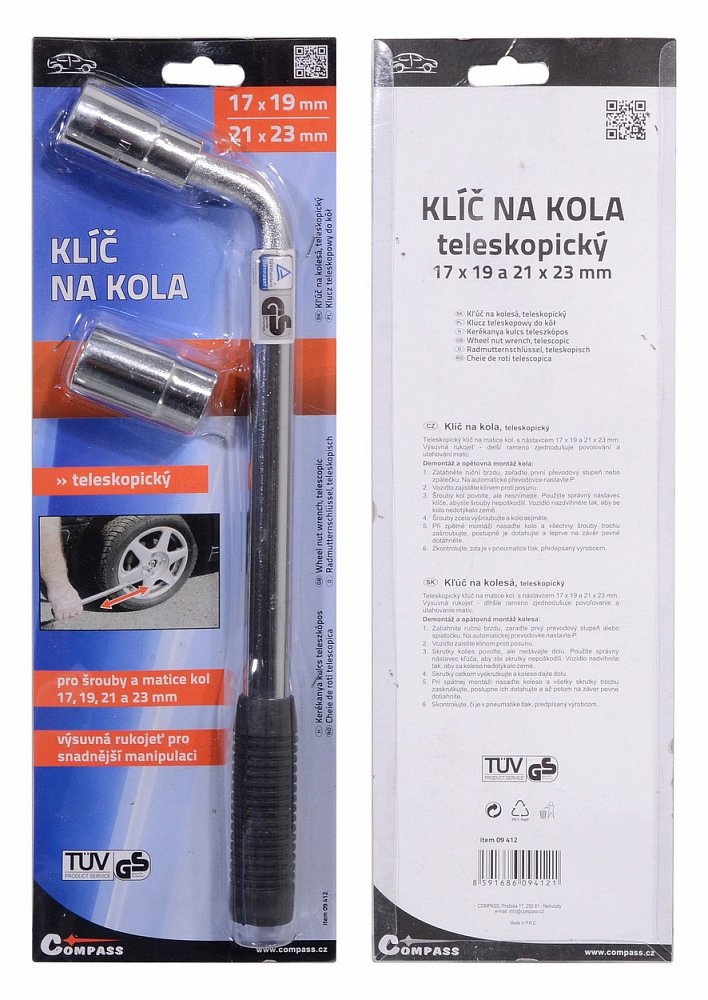 Klíč na kola 17-19/21-23 mm TÜV, GS - Obrázek 2
