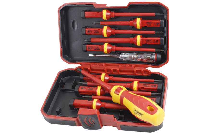 Šroubováky elektrikářské, VDE, sada 12 dílů, v kufříku, Strend Pro 239562